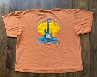 Vintage Freedom Rock Guitars Flames Rock and Roll Music Graphic Shirt / see measurements for sizing