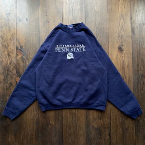 Vintage 1990s Penn State University College Varsity Embroidered Crewneck Sweatshirt / size XL (see measurements)