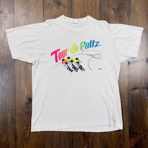 Chemise graphique à point unique vintage des années 1990 Bike Tour De Paltz Bicycle Race / Made in USA / Taille Large