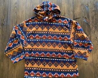 Vintage Azteken-Muster-Fleece Pullover Hoodie-Strickjacke