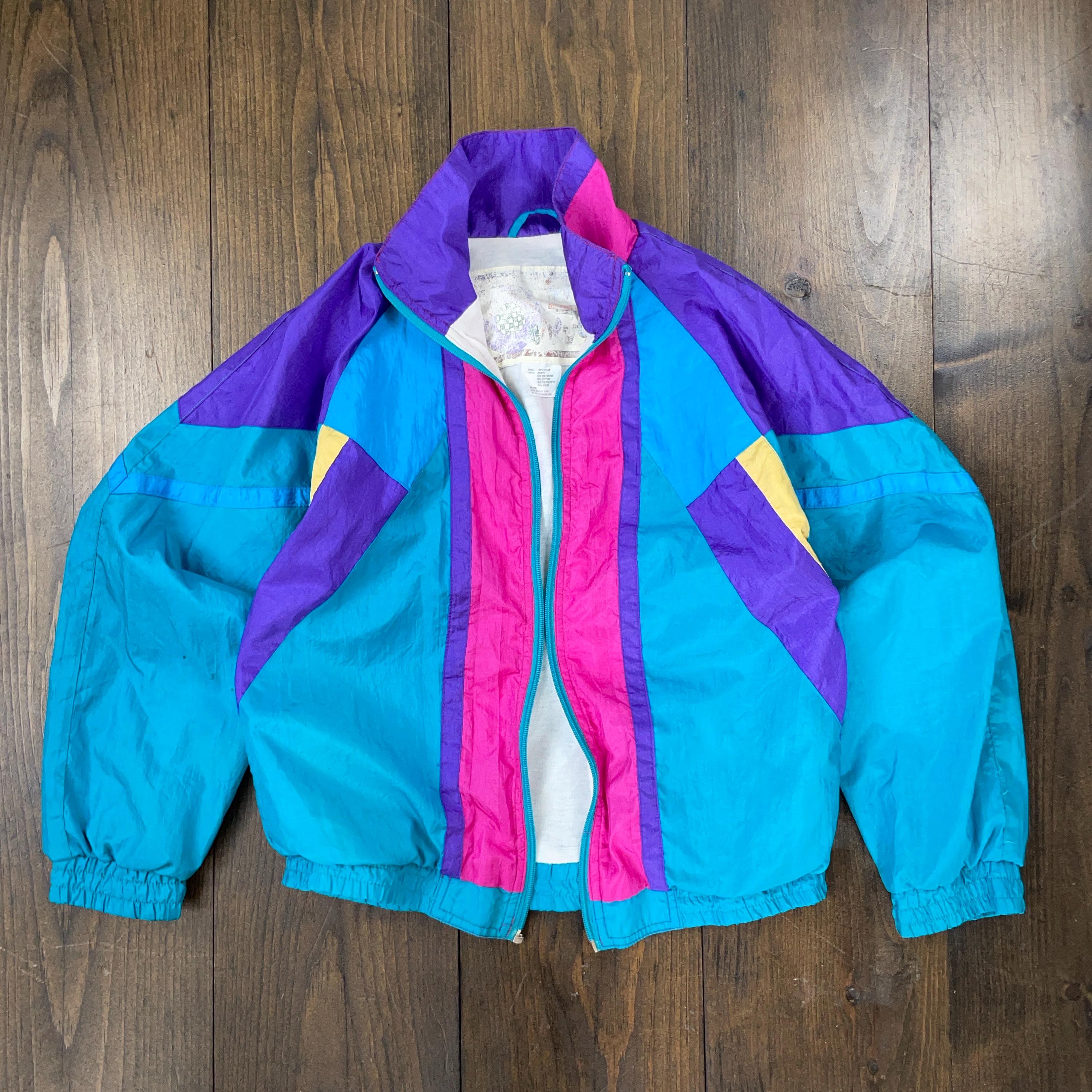 Vintage 1990s Color Block Kids Youth Children's Windbreaker Jacket