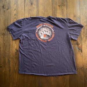 Vintage Harley Davidson Alaska Bear Paw Print Motorcycle Chopper Biker Graphic Shirt / size 3XL
