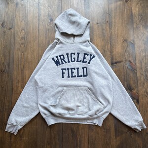 Grey Hoodie Wrigley Field Sweatshirt Vintage 1990s Wrigley Field
