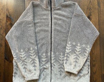 最終SALE!! ニットジャケット　pelican vintage Vintage 1990s Forest Trees All Over Print Double Sided Fleece Zip