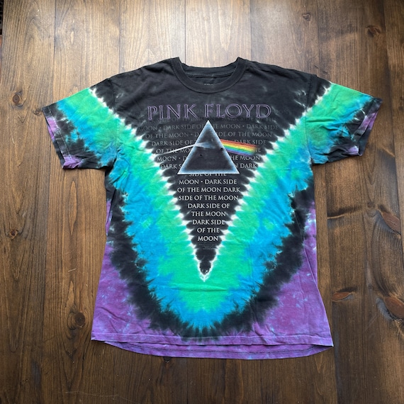 Vintage Pink Floyd Liquid Blue Tie Dye Dark Side … - image 1