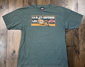 Vintage Harley Davidson Motorcycle Irvine California Chopper Biker Graphic Shirt / made in USA / size 2XL