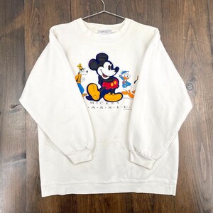 Vintage 1990s Mickey Mouse Disney Cartoon Crewneck Sweatshirt / made in USA / size Large (runs smaller, see measurements) image 5