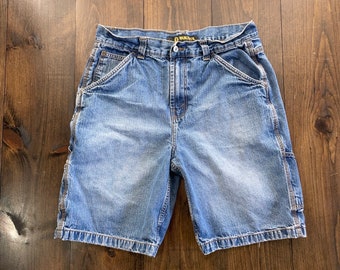 Vintage 1990er Denim Jeans Taschen Cargo Jorts Shorts Y2K / Größe 34