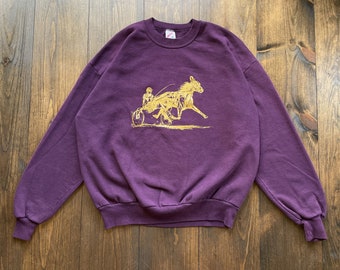 Vintage 1990s Sire Stakes Horse Racing Stallion Equestrian Crewneck Sweatshirt / made in USA / size XL