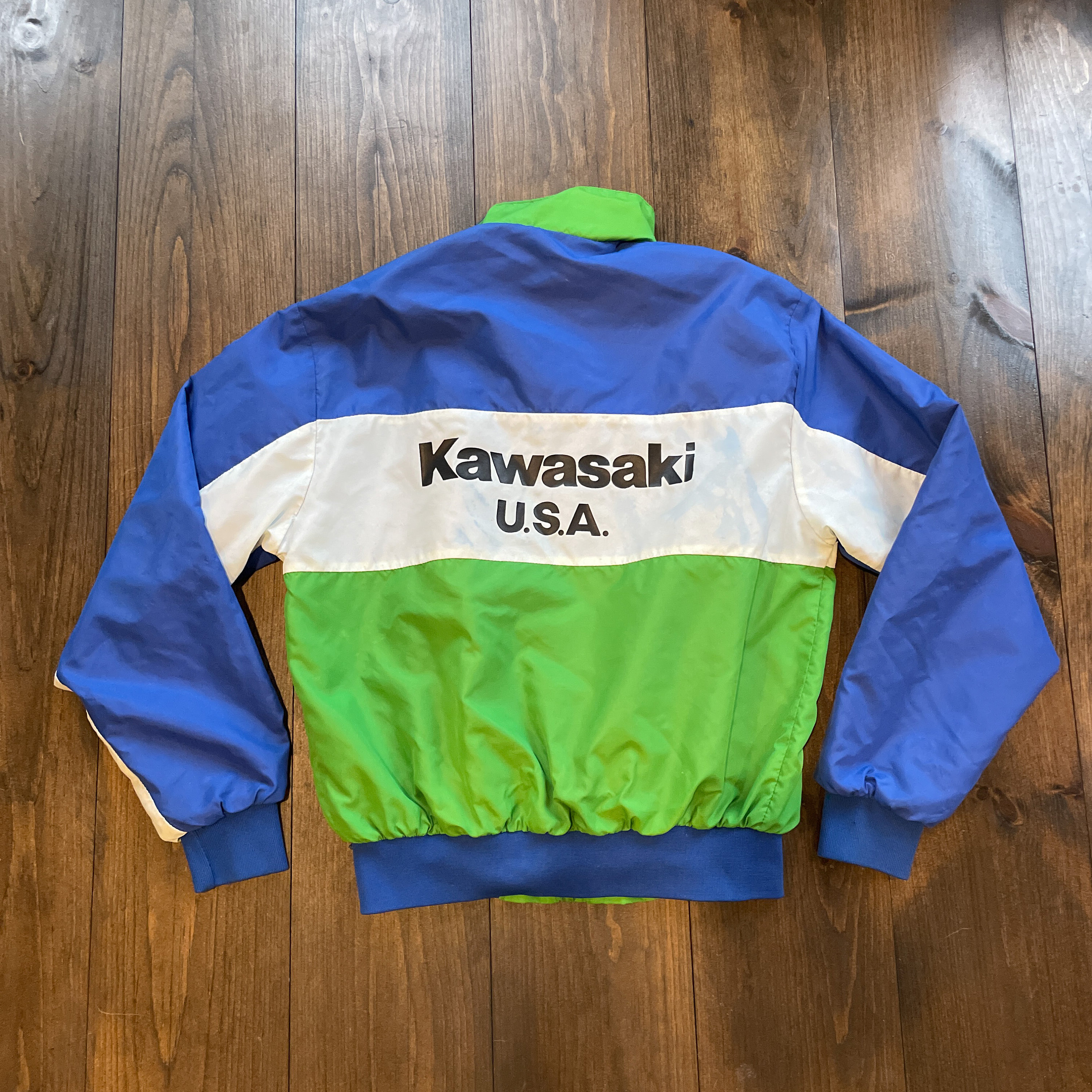 Vintage 1990s Kawasaki Motors USA Motorcycle Color Block Vintage 1990s Kawasaki Motors USA Motorcycle Color Block