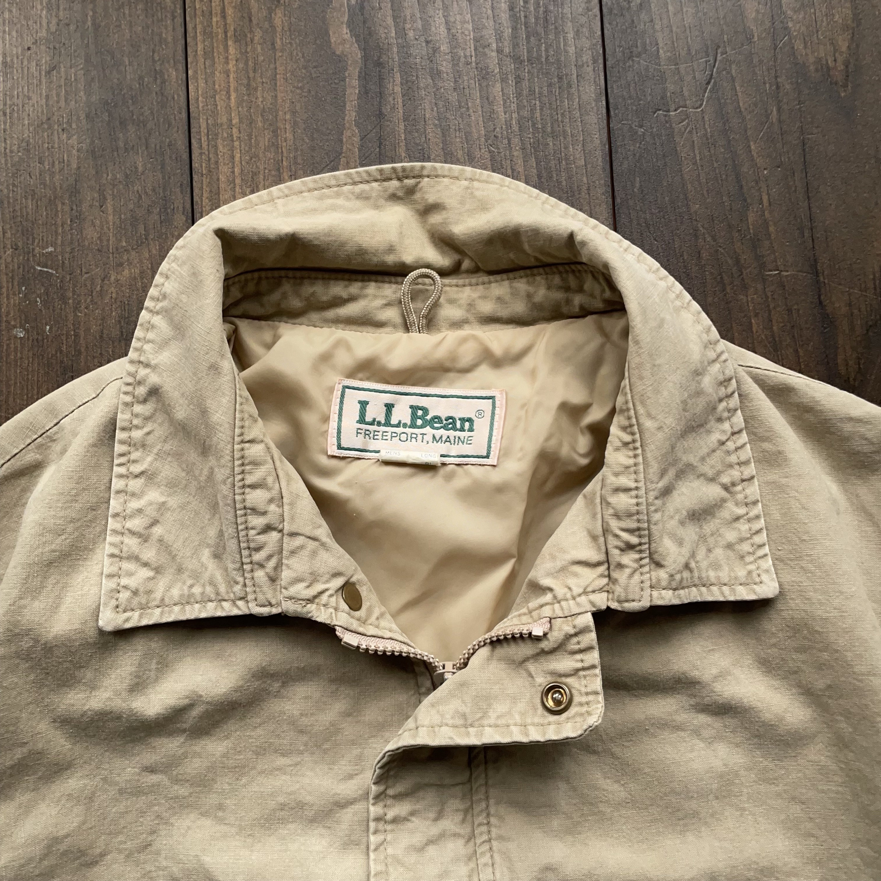 Vintage 1990s LL Bean Light Windbreaker Beige Bomber Jacket Vintage 1990s LL Bean Light Windbreaker Beige Bomber Jacket