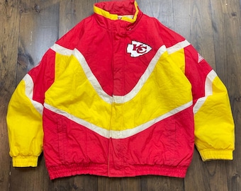 Vintage 1990s Kansas City Chiefs NFL Football Puffer Jacket / size Large (see measurements)