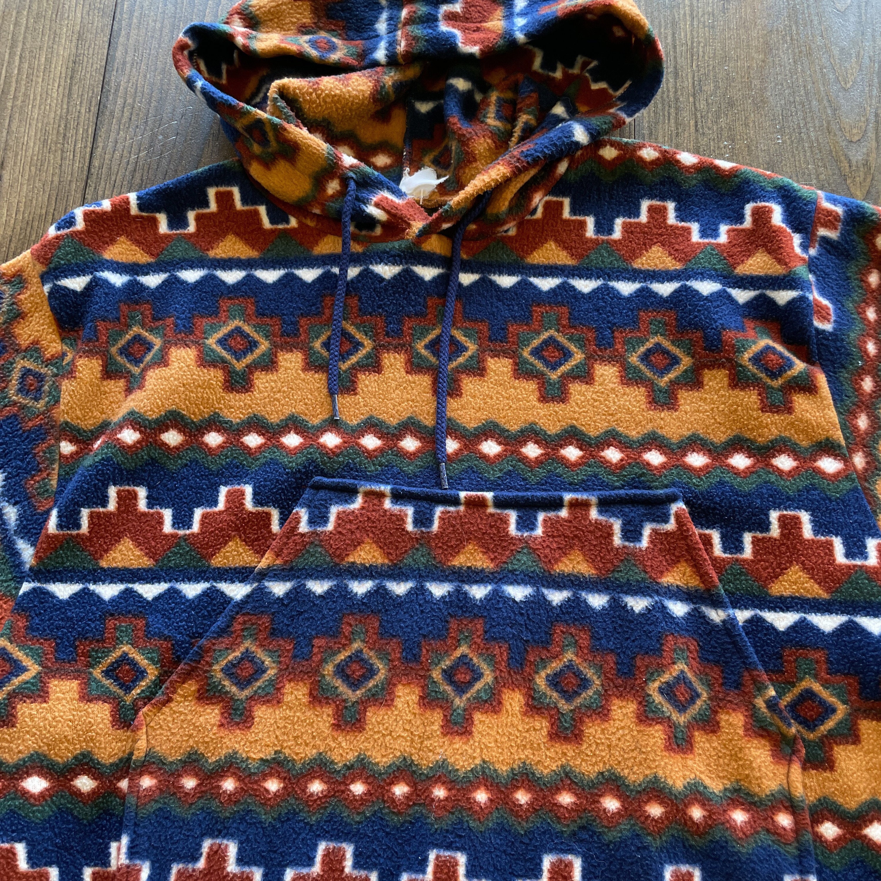 Vintage Aztec Geometric Pattern Fleece Pullover Hoodie Sweater - Etsy