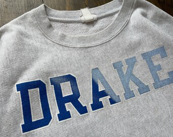 Vintage Drake University Champion Reverse Weave College Varsity 