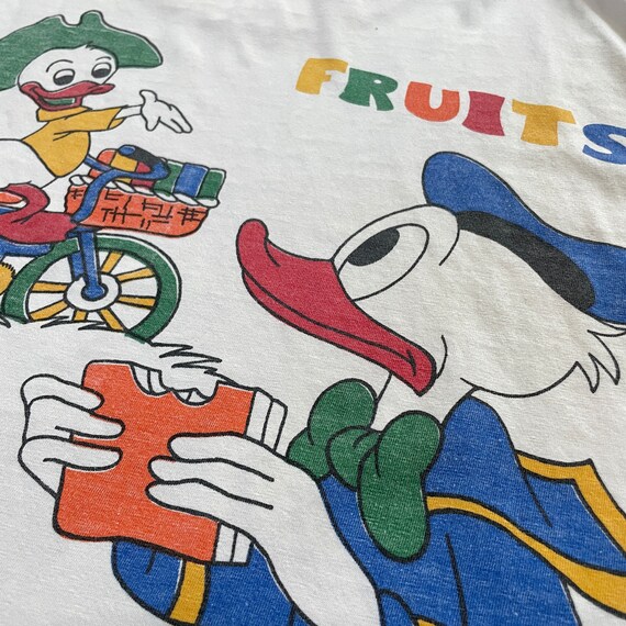 Vintage 90s Donald Duck Fruits Double Sided Cartoon S… Gem