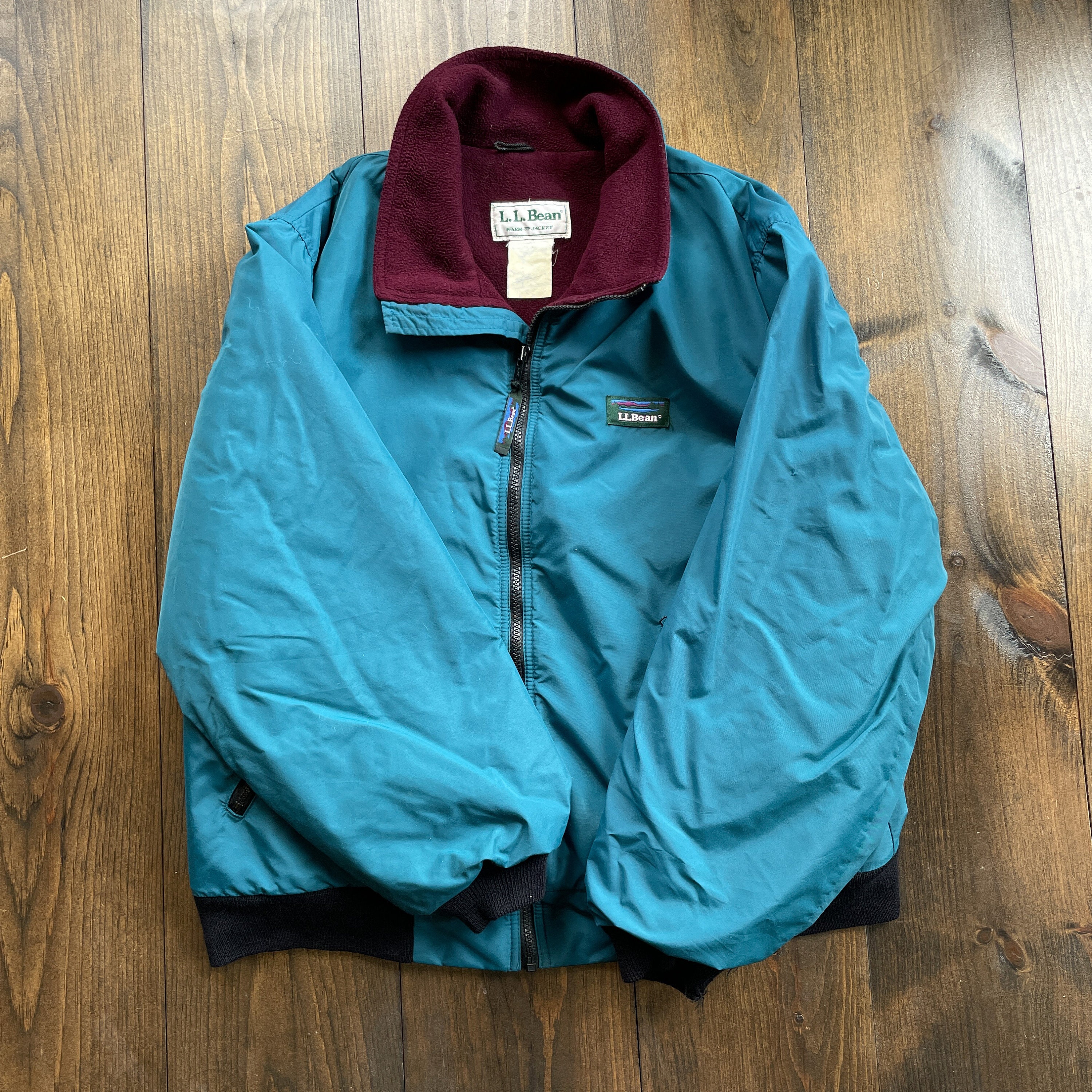 Vintage 1990s LL Bean Warm up Insulated Lined Bomber Jacket