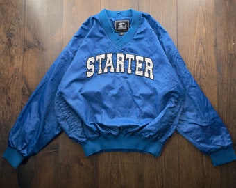 Vintage 1990s Starter Blue Windbreaker Light Jacket / size Large (oversized)