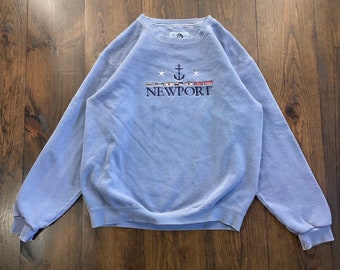 Sweat-shirt souvenir nautique Newport Rhode Island Anchor vintage des années 1990 / taille Large