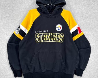 Vintage 1990s Pittsburgh Steelers Football Hoodie Sweatshirt / XL (see measurements)