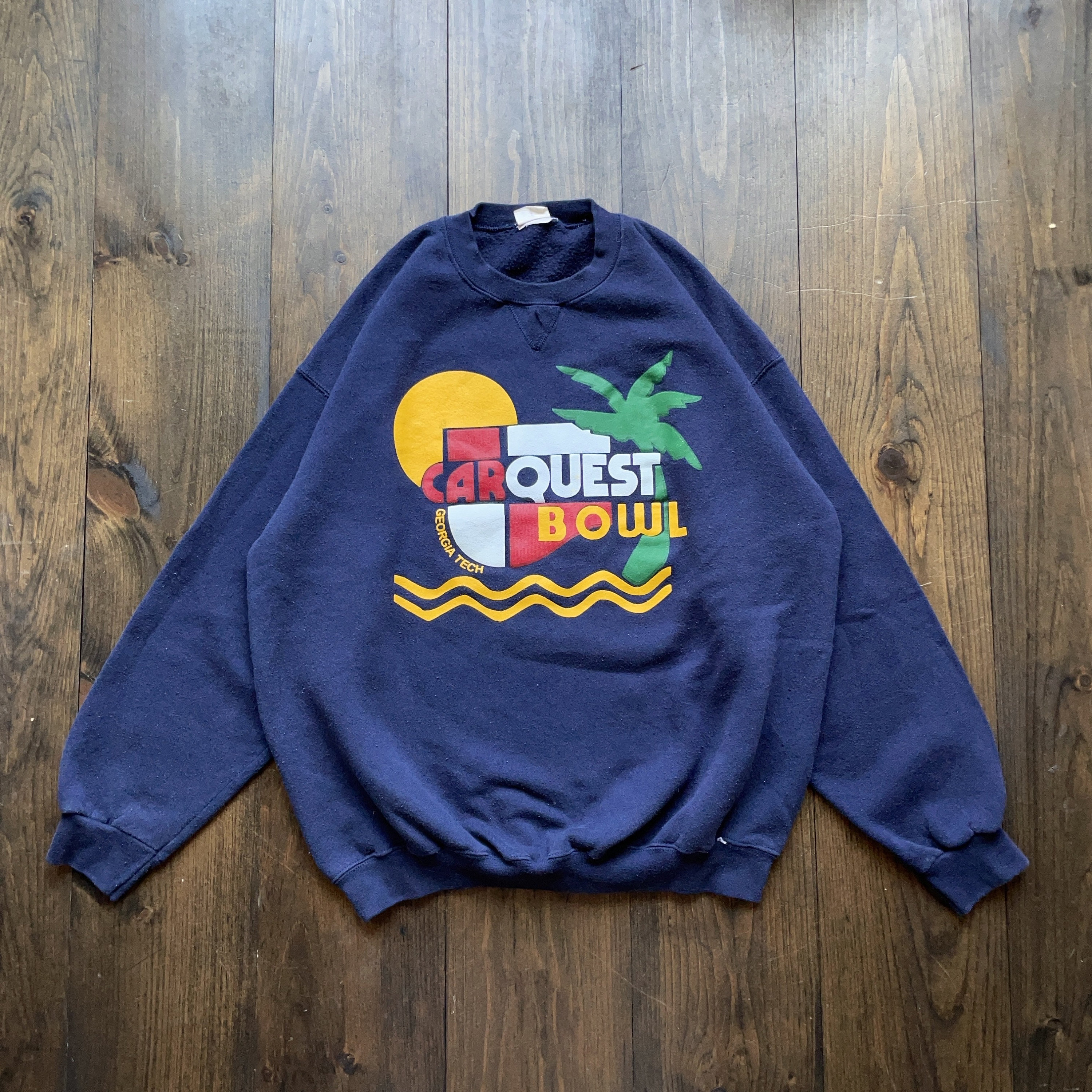 Vintage 1990s Georgia Tech College Football Carquest Bowl Crewneck Sweatshirt / made in USA / see measurements for sizing