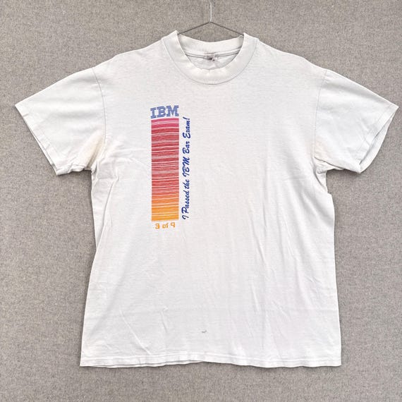 Vintage 1990s IBM Software Computing Technology Tech Data Single Stitch Graphic Shirt / made in USA / tag size Large (see measurements)