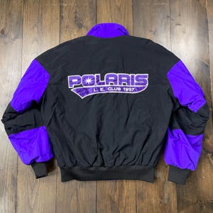 Vintage 1990s Polaris Snowmobile Insulated Bomber Jacket / size Large (see measurements)