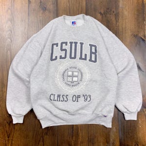 vintage 1993 California State University Long Beach CSULB College Russell Athletic Crewneck Sweatshirt / made in USA / Large