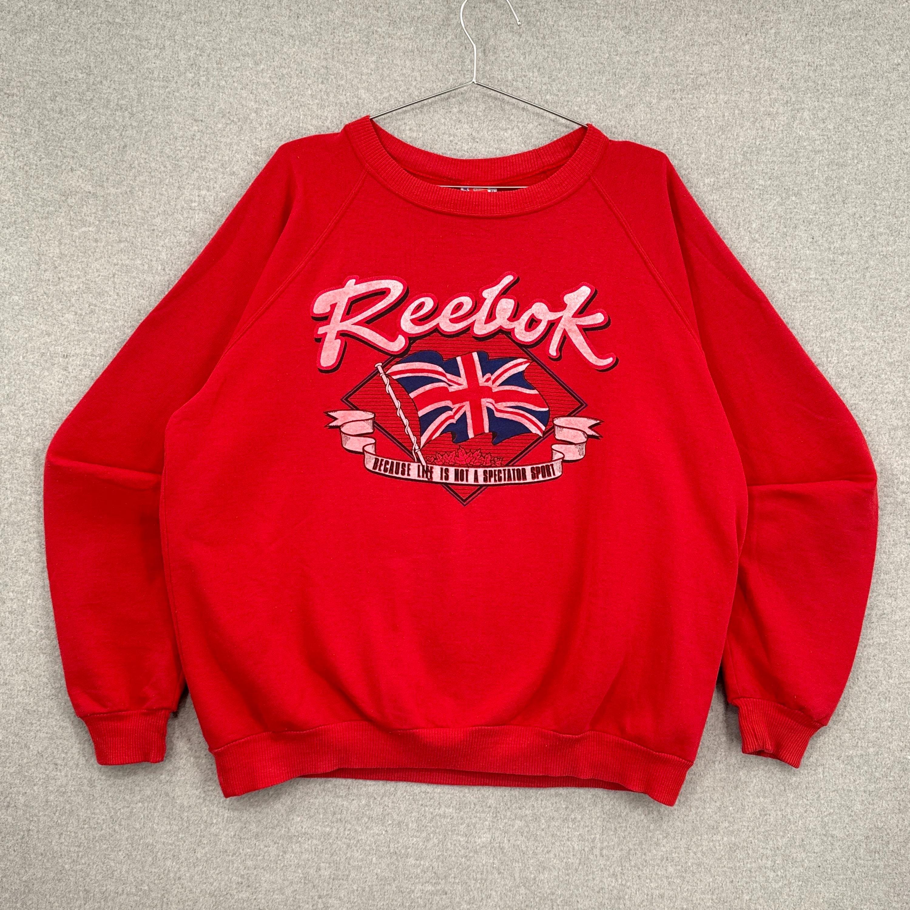 Vintage 1990s Reebok United Kingdom British Flag Logo Crewneck 