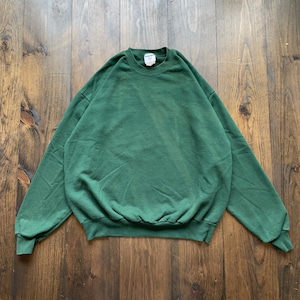 Vintage 1990s Green Jerzees Blank Crewneck Sweatshirt / size XL