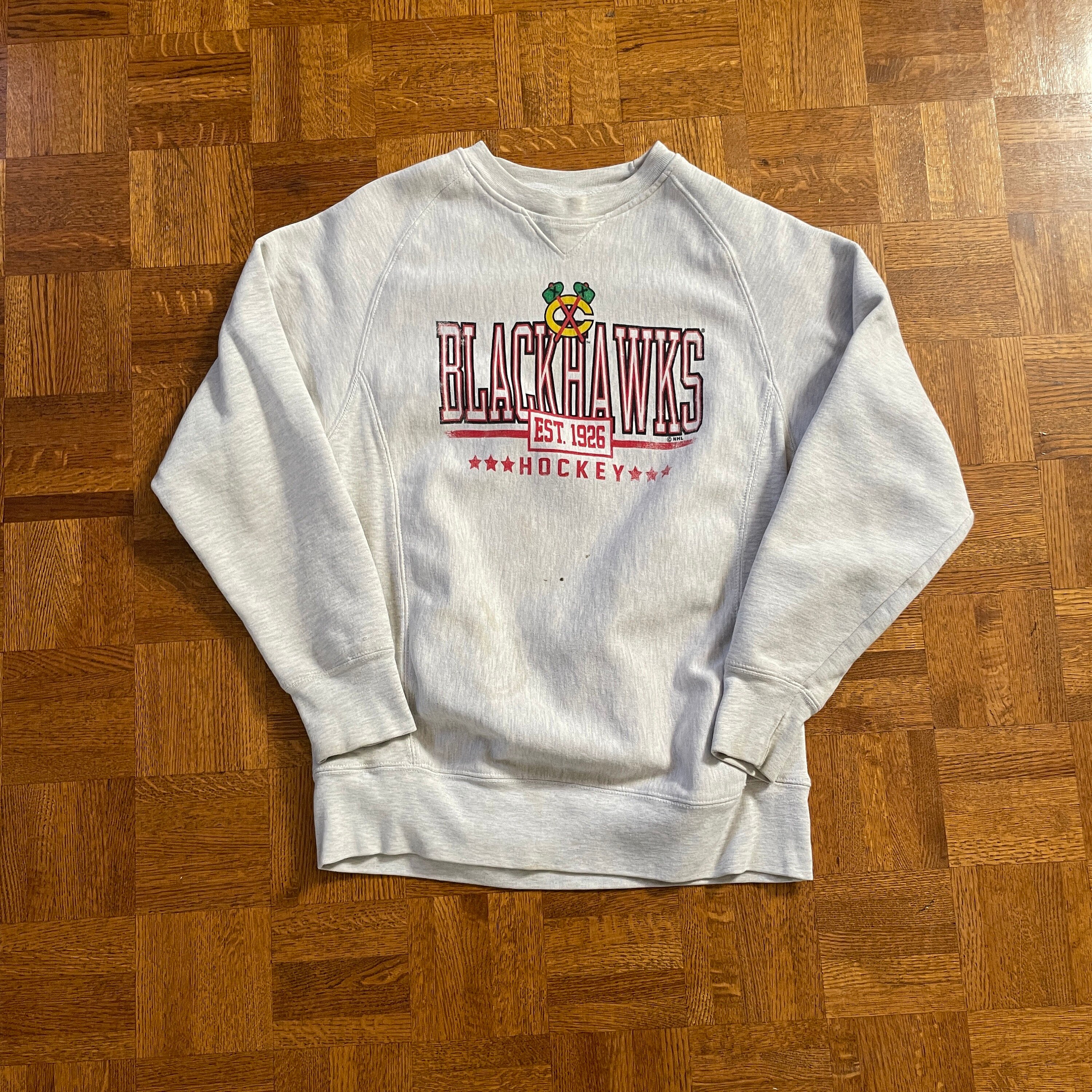 Vintage Chicago Blackhawks NHL Hockey Crewneck Sweatshirt Etsy