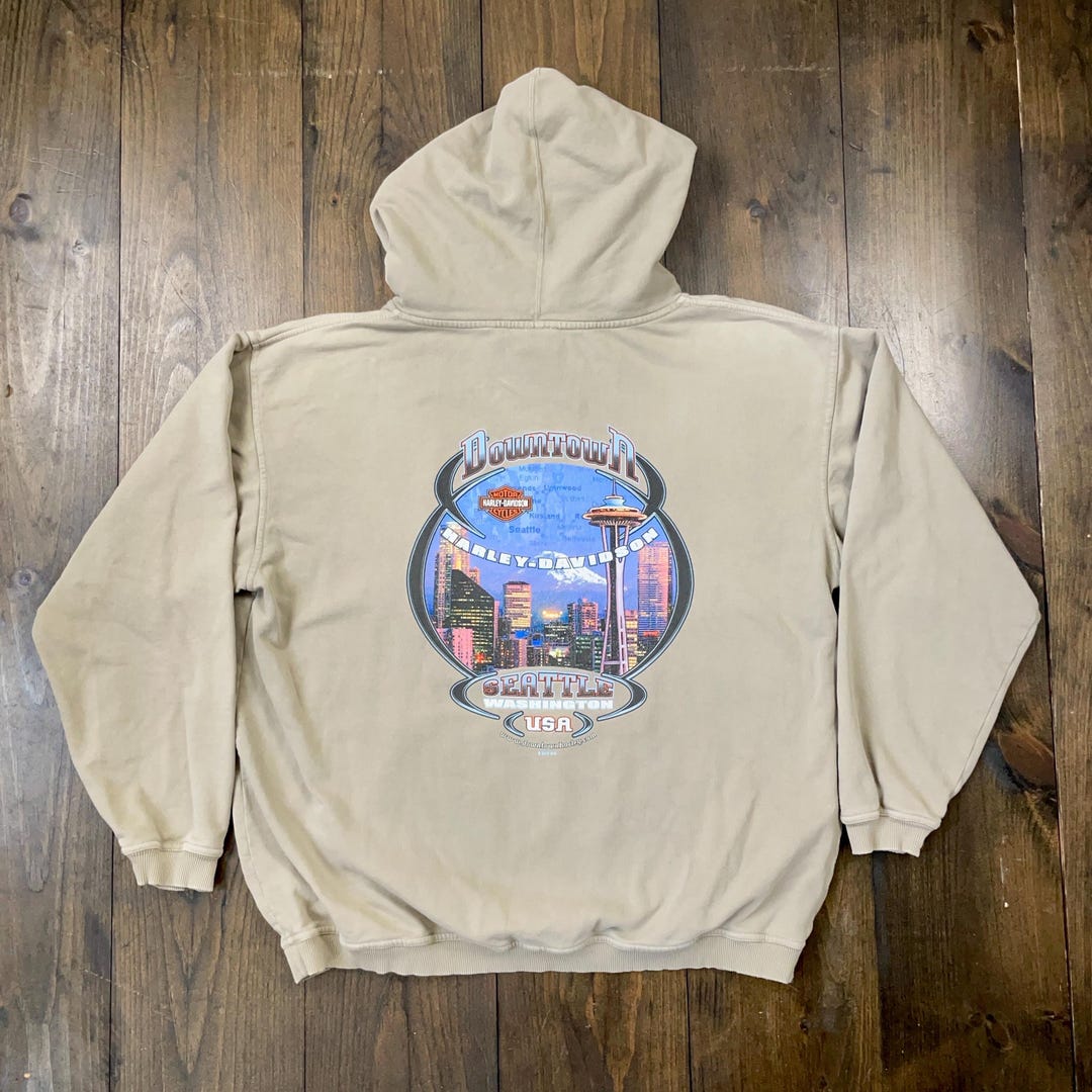 Vintage Harley Davidson Motorcycle Seattle Washington Biker