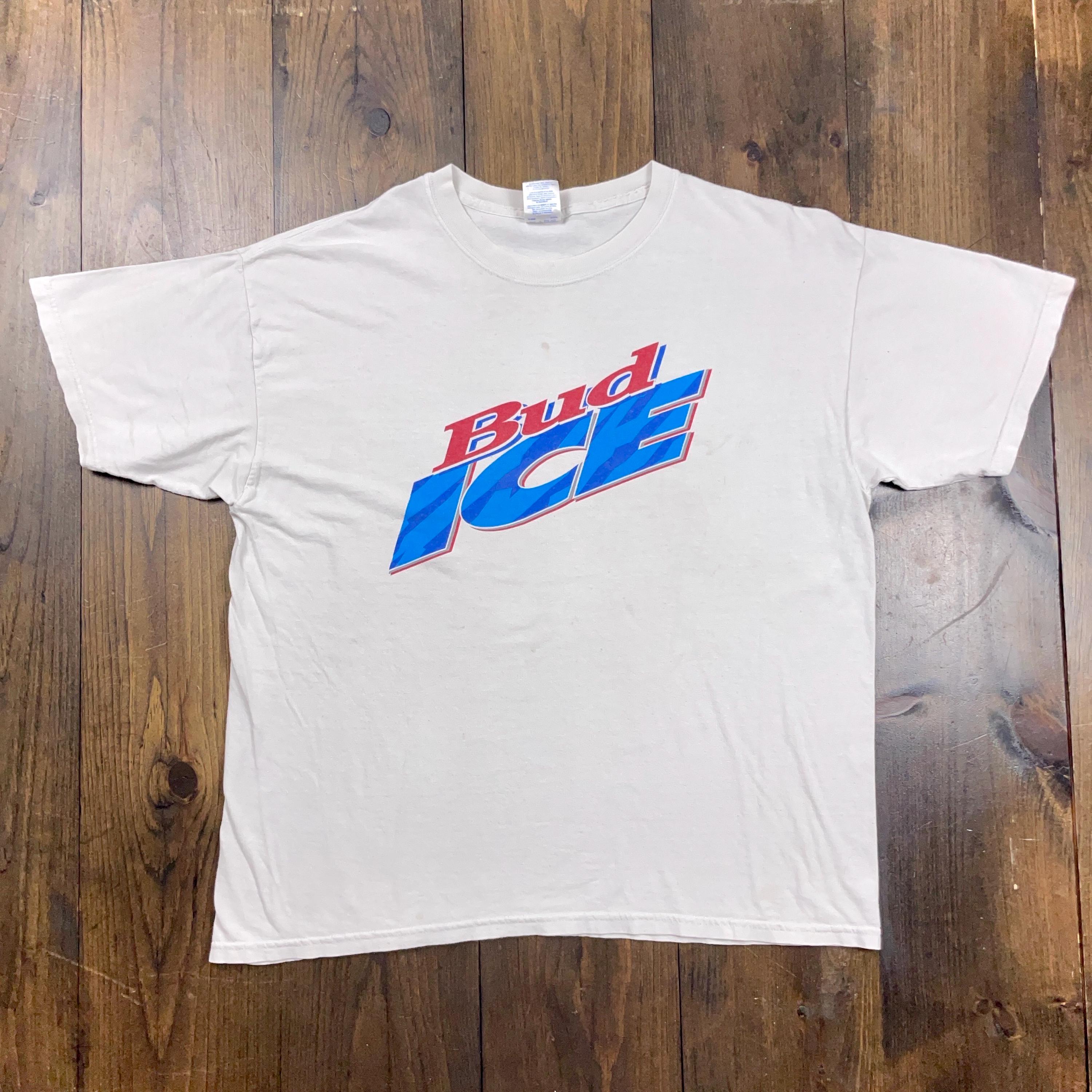 トップス Bud ICE T-shirt 90s XL vintage Vintage 1990s Bud Ice Beer Brewery White Graphic Shirt