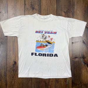 Vintage 1987 Warner Bros Florida Ski Team Thin Single Stitch Graphic Shirt / see description for sizing