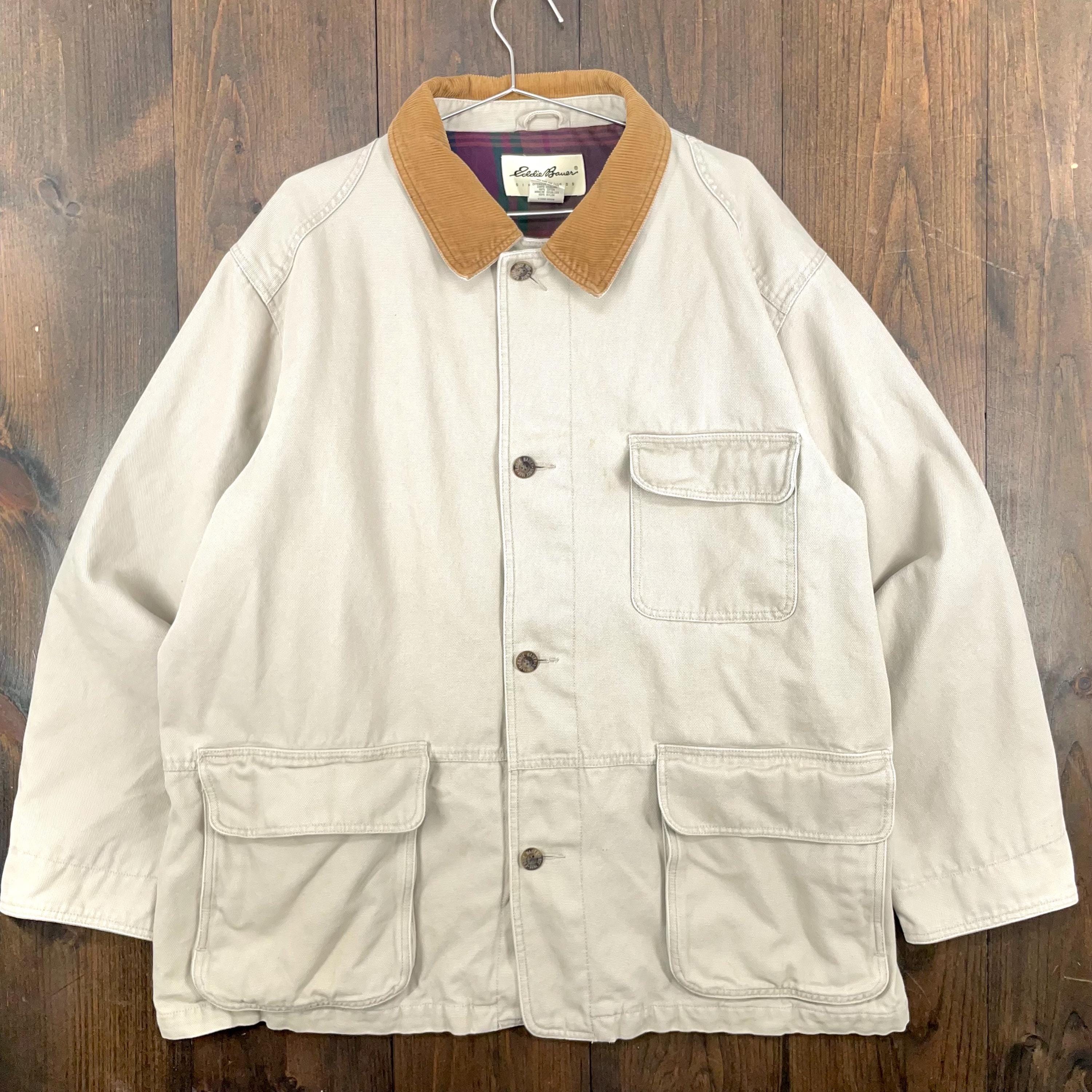 Vintage 1990s Eddie Bauer Barn Jacket Lined Canvas Trench Chore