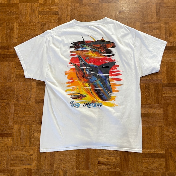 Vintage Guy Harvey Fishing Angler Swordfish Vibrant Colorful Splash Water  Graphic Shirt / Size XL 