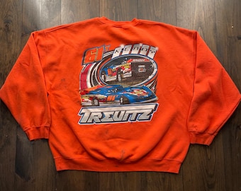Vintage Race Car Racing Double Sided Kenny Trevitz Crewneck Sweatshirt / (see measurements)
