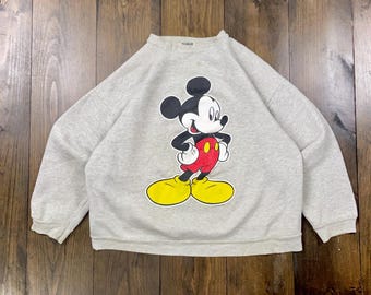 Vintage 1990-tals Musse Pigg Disney tecknad rund halströja / se beskrivning för storlekar