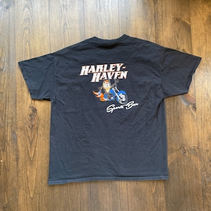 Vintage 1990s Harley Davidson Harley Haven Taz Tasmanian Devil Motorcycle Chopper Biker Graphic Shirt / see measurements for sizing