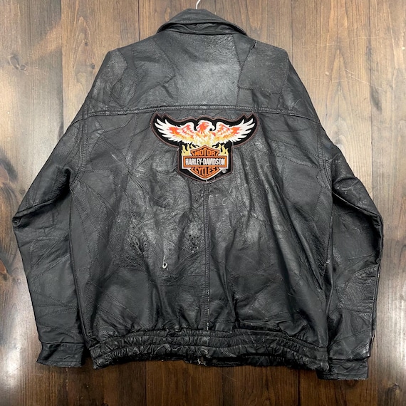 Vintage 1990s Harley Davidson Leather Moto Motorcycle Eagle Patch