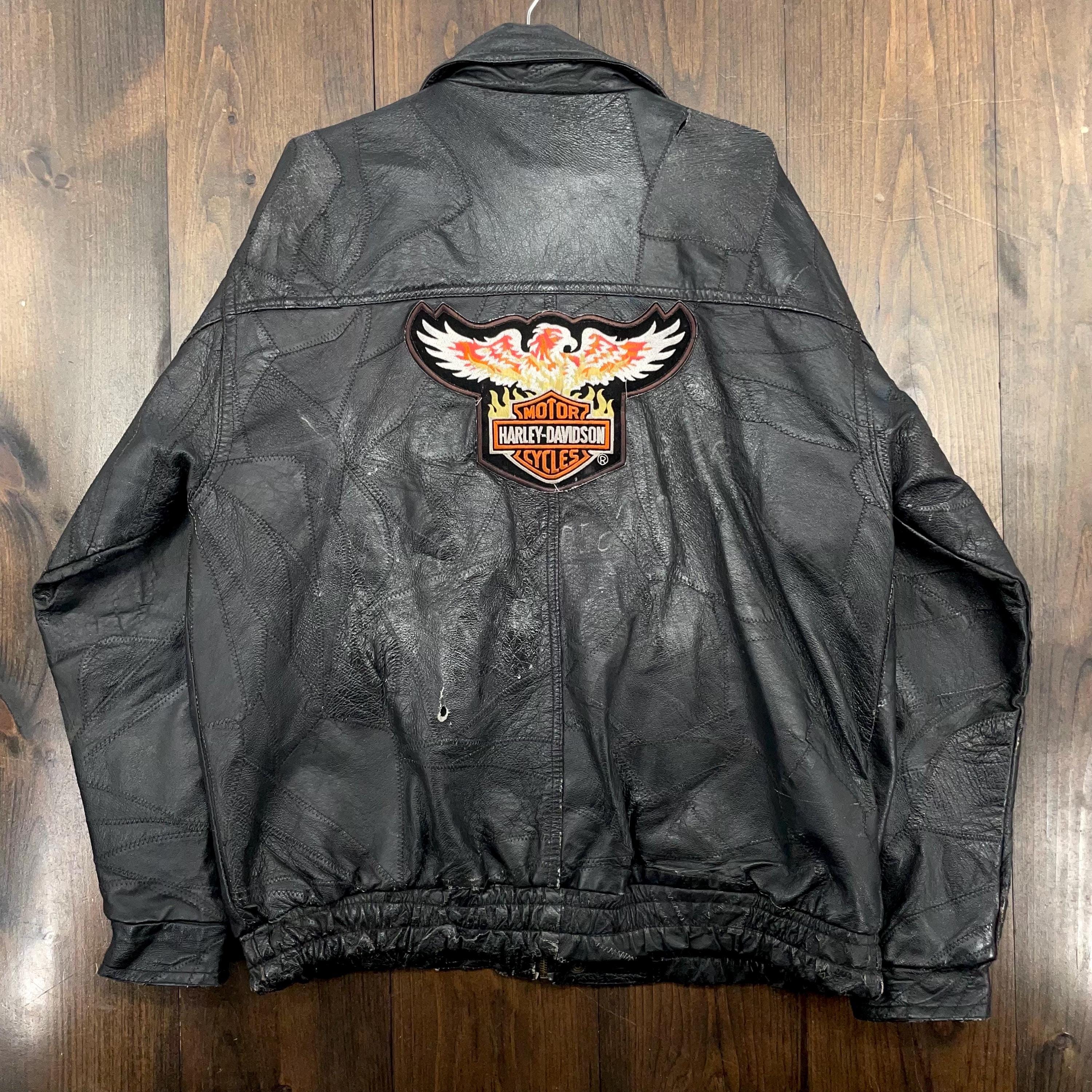 Vintage 1990s Harley Davidson Leather Moto Motorcycle Eagle Patch