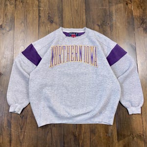 Vintage 1990s Northern Iowa Panthers College Varsity University Crewneck Sweatshirt / size XL