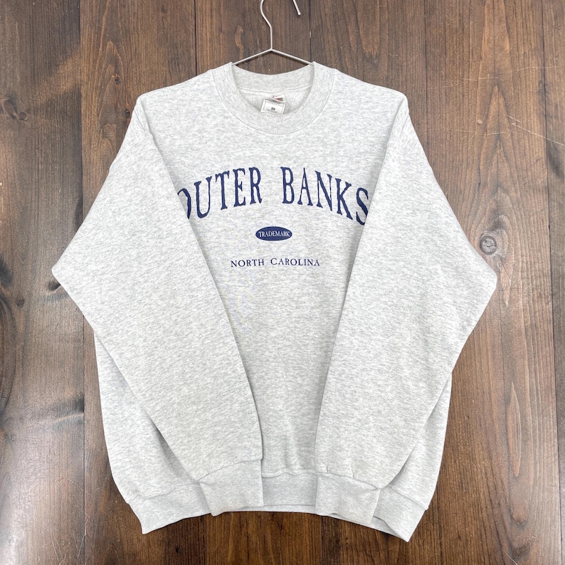 Vintage 1990-tals Outer Banks North Carolina Beach Souvenir Crewneck-tröja / storlek Large (se mått) bild 5
