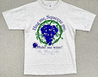 Vintage 1994 Wine Grape Vineyard Summer Single Stitch Graphic Shirt / size Medium