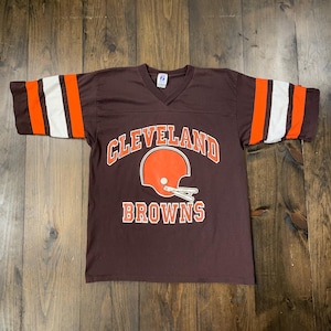 Vintage 1990s Cleveland Browns NFL Football Single Stitch Graphic Shirt / made in USA / see description for sizing