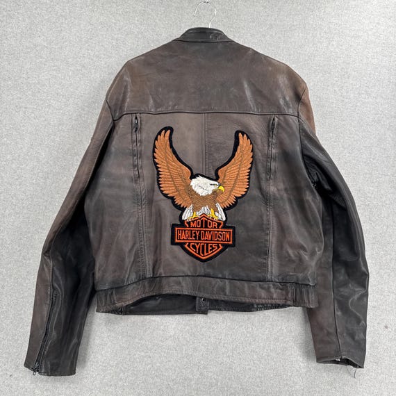 Vintage 1990s Harley Davidson Genuine Leather Patches Motorcycle