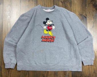 Vintage Disney Musse Pigg Broderad Rundkragetröja / Storlek XL