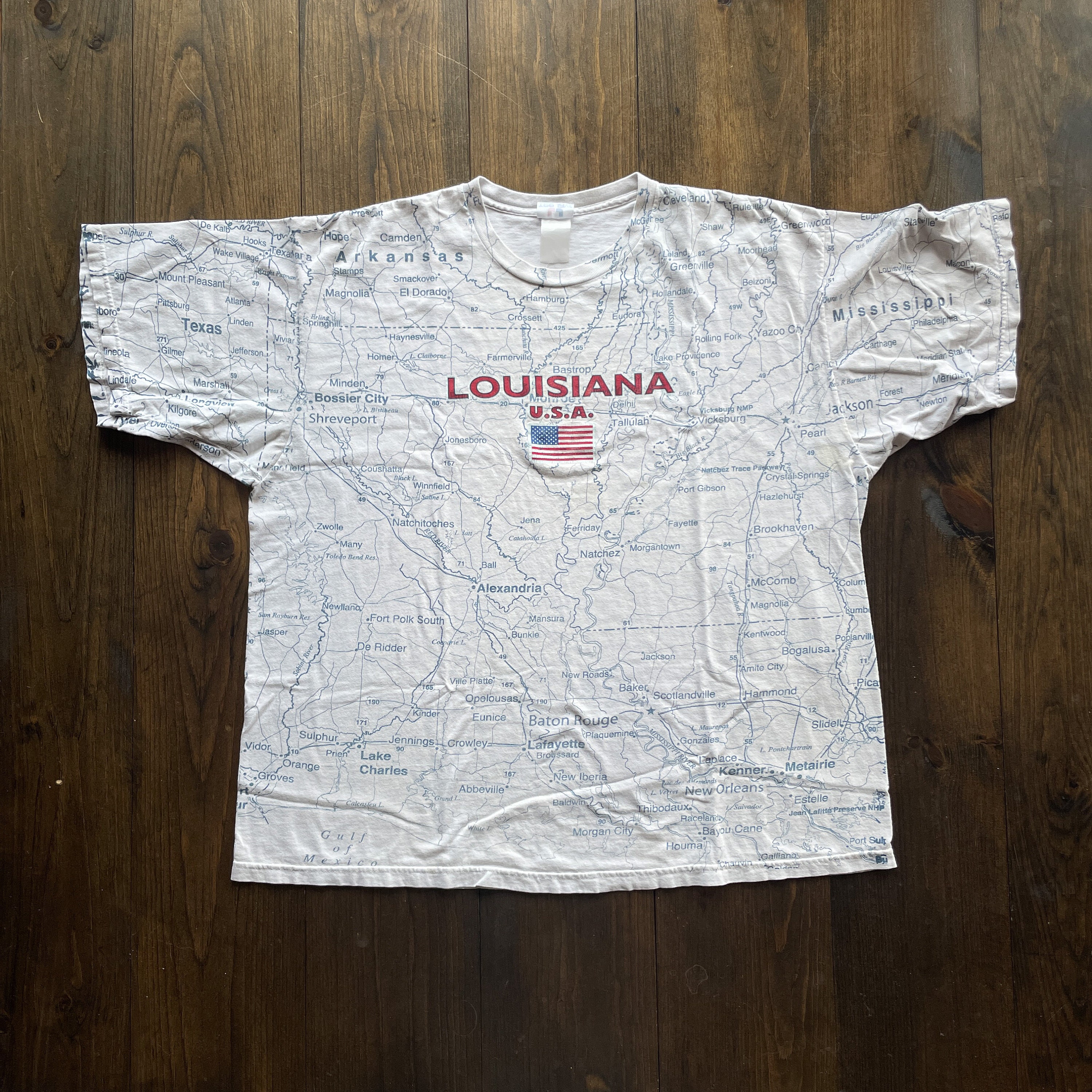 Jax of Hearts Louisiana Original Vintage La State T-Shirt Men Women, Adult Unisex, Size: 2XL, Gray