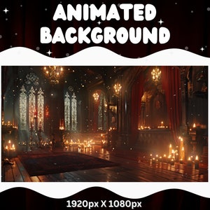 Fond d&#39;écran animé Vtuber Pentagramme horreur Twitch Fantasy Stream Overlay Fond d&#39;écran Vtuber pour le streaming Vtuber Red Room Vampire