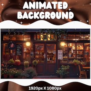 Sfondo animato Vtuber Accogliente caffetteria Stream Overlay Sfondo Vtuber per lo streaming Vtuber Coffee Room Vtuber Coffee