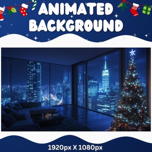 Vtuber Animated Background Christmas Holiday Twitch Fantasy Stream Overlay Vtuber Holiday Background Streaming Vtuber Twitch Christmas Cozy